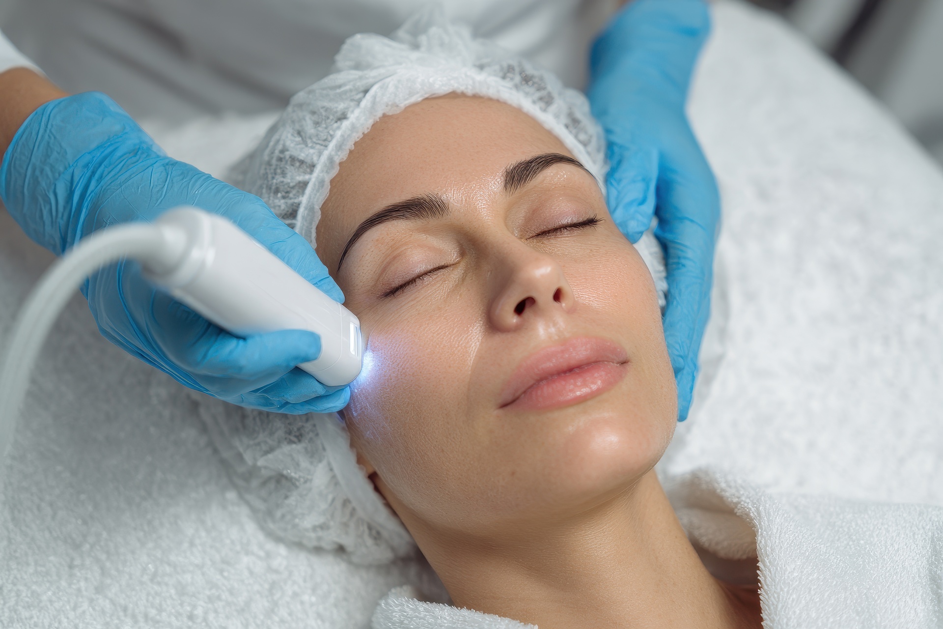 Aesthetic treatment being performed at Aspire Dental Spa